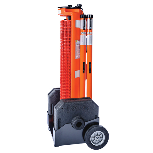 Wheeled Barrier, 50' L, Plastic, Orange Nia-Chem Ltd.