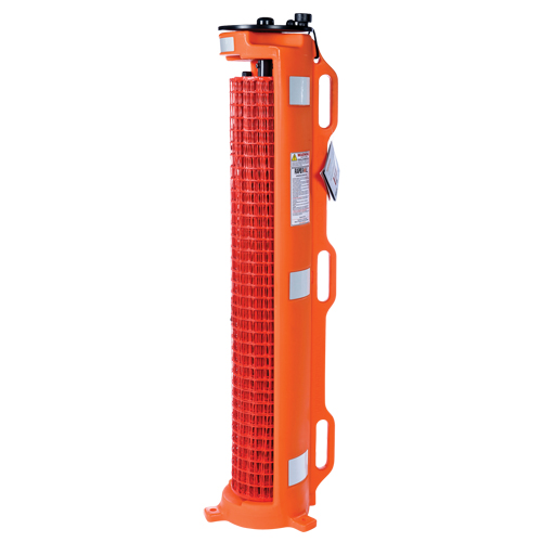 Wheeled Barrier, 50' L, Plastic, Orange Nia-Chem Ltd.