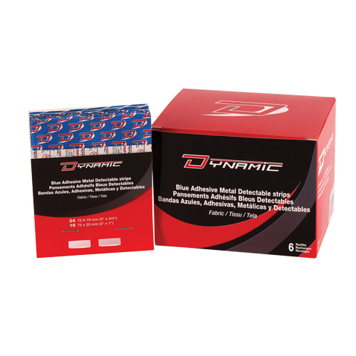 Recharge de bandages adh&eacute;sifs bleus pour distributeur Dynamic, Assorti, Tissu d&eacute;tectable, Non st&eacute;rile Nia-Chem Ltd.