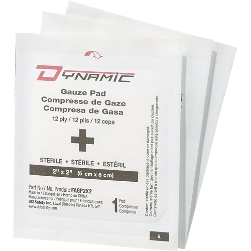 Dynamic Gauze, Pad, 2" L x 2" W, Sterile, Medical Device Class 1 Nia-Chem Ltd.