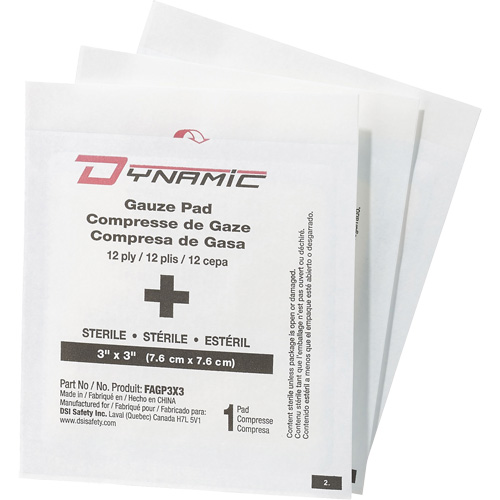 Dynamic Gauze, Pad, 3" L x 3" W, Sterile, Medical Device Class 1 Nia-Chem Ltd.