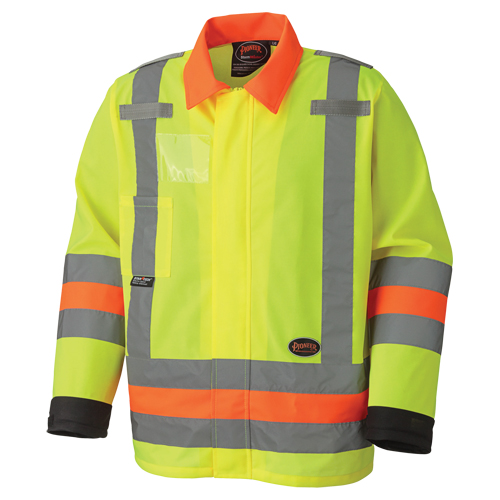 6007 Breathable Traffic Safety Jacket, Polyester, High Visibility Lime-Yellow, X-Small Nia-Chem Ltd.