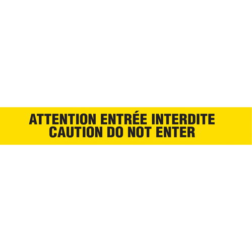 Rubans pour barricades, Bilingue, 3" la x 1000' lo, 3 mils, Noir sur jaune Nia-Chem Ltd.