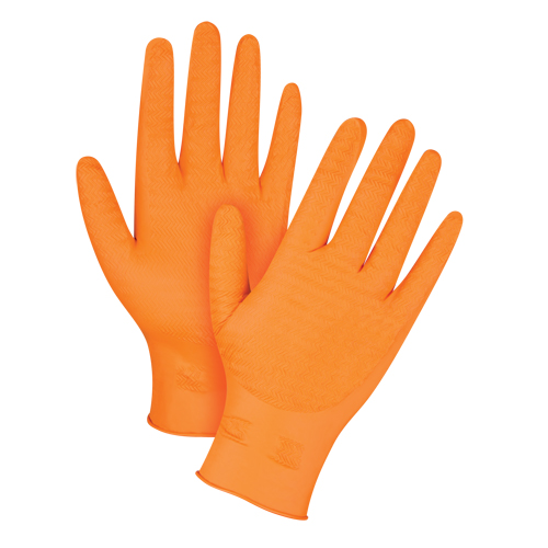 Heavyweight Gripper Gloves, Large, Nitrile, 7-mil, Powder-Free, Orange Nia-Chem Ltd.