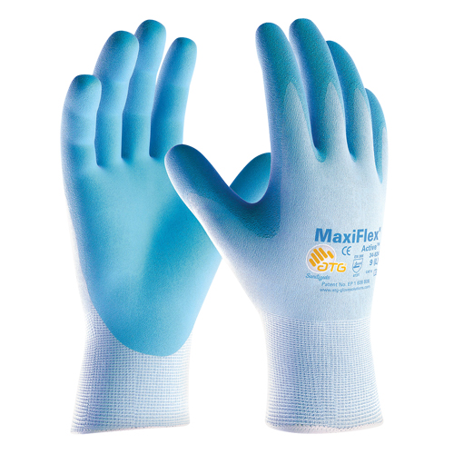Gants enduits ultra l&eacute;gers MaxiFlex ATG, 6/T-petit, R&ecirc;vetement Mousse de nitrile, Calibre 15, Enveloppe en Nylon Nia-Chem Ltd.