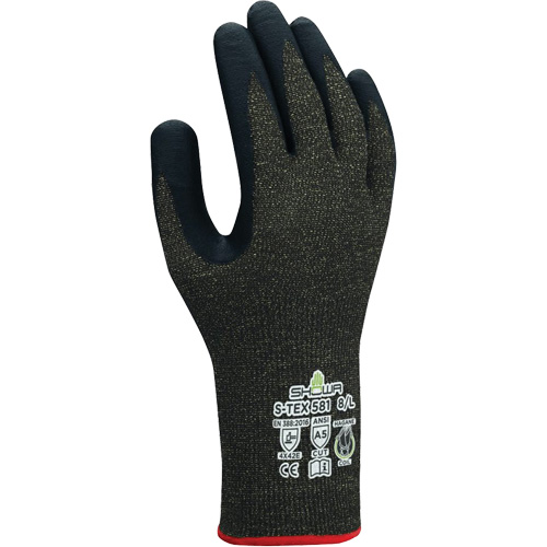 Gants r&eacute;sistants aux coupures S-TEX 581, Taille 6/Petit, Calibre 13, Rev&ecirc;tement Mousse de nitrile, Enveloppe en Acier inoxydable/Kevlar, ANSI/ISEA 105 niveau 5/EN 388 niveau E Nia-Chem Ltd.