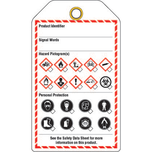 &eacute;tiquettes pour le milieu de travail, Papier cartonn&eacute;, 3-3/8" la x 5-3/4" h, Anglais Nia-Chem Ltd.