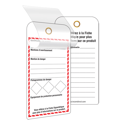 &eacute;tiquettes SGH auto-plastifiantes pour le milieu de travail, Papier cartonn&eacute;, 3" la x 6" h, Français Nia-Chem Ltd.