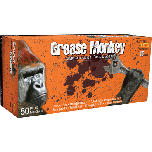 Gants Grease Monkey, Moyen, Latex, 15 mils, Sans poudre, Bleu Nia-Chem Ltd.