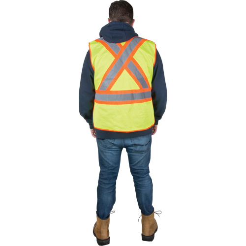 Veste d'arpenteur r&eacute;sistante aux flammes, Jaune lime haute visibilit&eacute;, Moyen, Polyester Nia-Chem Ltd.