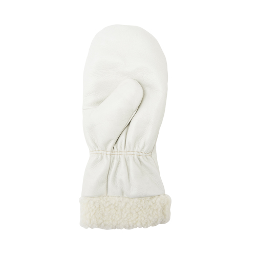 Mitaines d'hiver en cuir fleur de premi&egrave;re qualit&eacute; doubl&eacute;es de boa, Taille Grand, Mitaine Nia-Chem Ltd.