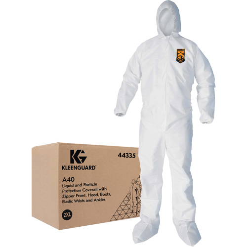 Combinaisons Kleenguard A40, 2T-Grand, Blanc, Microporeux Nia-Chem Ltd.