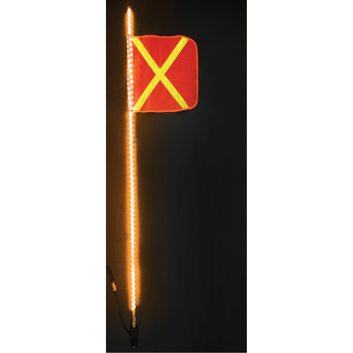 Safety Whip&reg; Heavy-Duty LED Whips, Hitch Mount, 6 High, Orange with Reflective Nia-Chem Ltd.