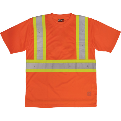 T-shirt de s&eacute;curit&eacute; avec poche &agrave; manches courtes, Polyester, Grand, Orange haute visibilit&eacute; Nia-Chem Ltd.