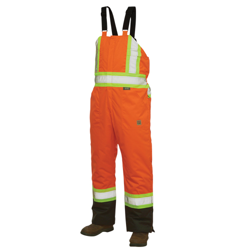 Salopettes de s&eacute;curit&eacute; doubl&eacute;e, Polyester/Polyur&eacute;thane, Grand, Orange haute visibilit&eacute; Nia-Chem Ltd.