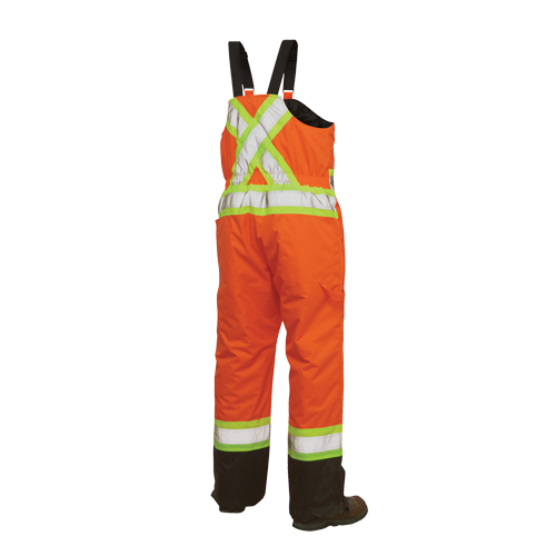 Salopettes de s&eacute;curit&eacute; doubl&eacute;e, Polyester/Polyur&eacute;thane, Grand, Orange haute visibilit&eacute; Nia-Chem Ltd.