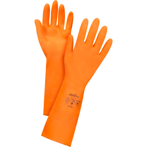 Gants orange de premi&egrave;re qualit&eacute; r&eacute;sistants aux produits chimiques, Taille T-Grand/10, 13" lo, Latex de caoutchouc, Doublure en Ouat&eacute;e, 28 mils Nia-Chem Ltd.