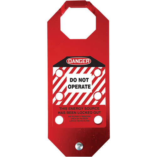 Stopout&reg; OSHA Danger Aluma-Tag Do Not Operate Hasp, Red Nia-Chem Ltd.