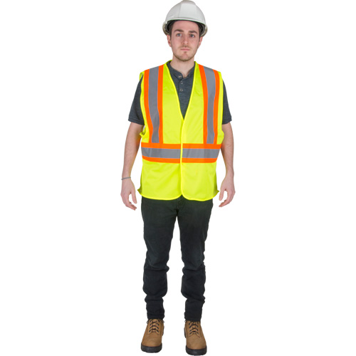 Traffic Safety Vest, High Visibility Lime-Yellow, Medium, Polyester Nia-Chem Ltd.