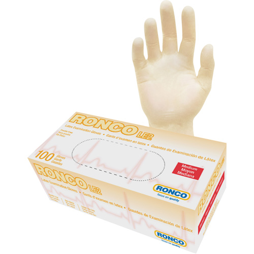 Disposable Gloves, Medium, Latex, 4-mil, Powder-Free, Natural, Class 2 Nia-Chem Ltd.