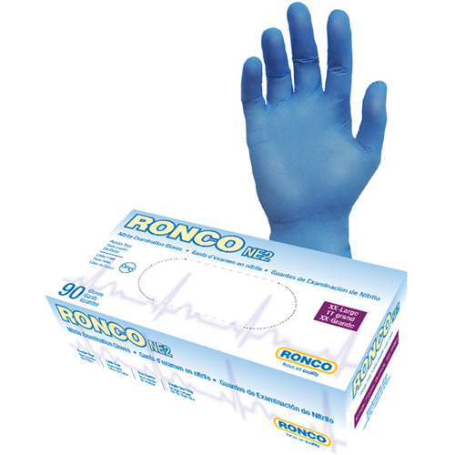 Gants jetables, 2T-Grand, Nitrile, 4 mils, Sans poudre, Bleu Nia-Chem Ltd.