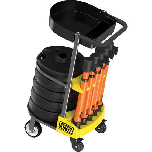PLUS Barrier Post Cart Kit with Tray, 75' L, Metal, Orange Nia-Chem Ltd.