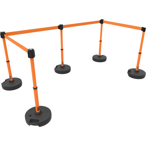 Ensemble de cinq montants pour barri&egrave;re PLUS, Plastique, 42" h, Ruban Orange, Longueur du ruban 15' Nia-Chem Ltd.