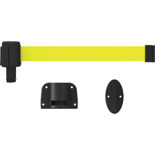 PLUS Wall Mount Barrier System, Plastic, Screw Mount, 15', Yellow Tape Nia-Chem Ltd.