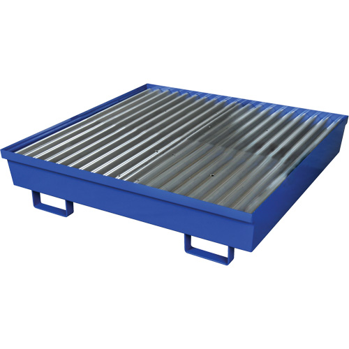 Steel Spill Containment Pallet, 92 US gal. Spill Capacity, 54" x 54.25" x 12" Nia-Chem Ltd.