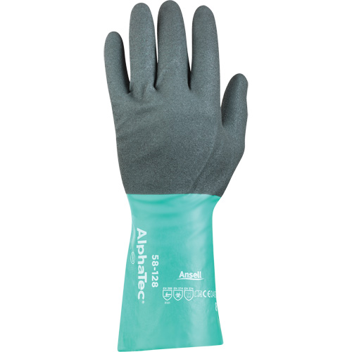 AlphaTec&reg; 58-128 Chemical-Resistant Gloves, Size 7, 13" L, Nitrile, Nylon Inner Lining, 7-mil Nia-Chem Ltd.
