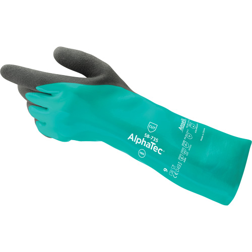 AlphaTec&reg; 58-735 Chemical & Cut-Resistant Gloves, Size 6, 13" L, Nitrile, Nylon Inner Lining, 39-mil Nia-Chem Ltd.