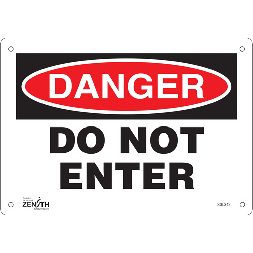 "Do Not Enter" Sign, 7" x 10", Plastic, English Nia-Chem Ltd.