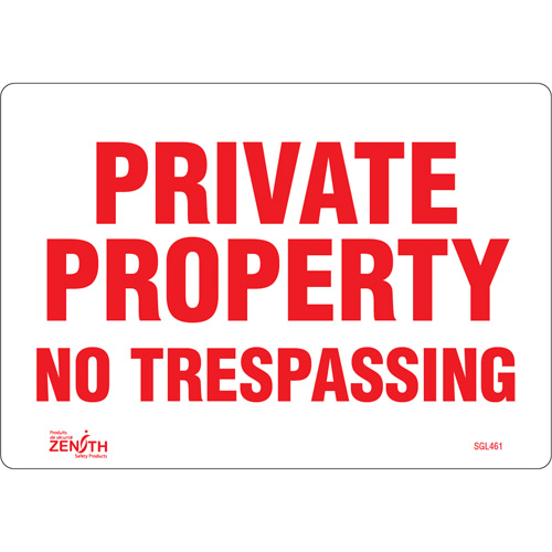 Enseigne Private Property, 7" x 10", Vinyle, Anglais Nia-Chem Ltd.