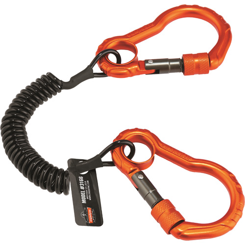 Squids&reg; 3166 Tool Lanyard, Coil, Dual Carabiner Nia-Chem Ltd.