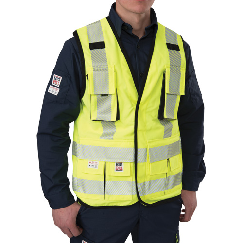 Ripstop Surveyor's Vest, High Visibility Lime-Yellow, Small, Polyester Nia-Chem Ltd.