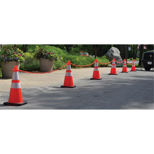 Traffic Cone & Chain Kit, 28", White Nia-Chem Ltd.