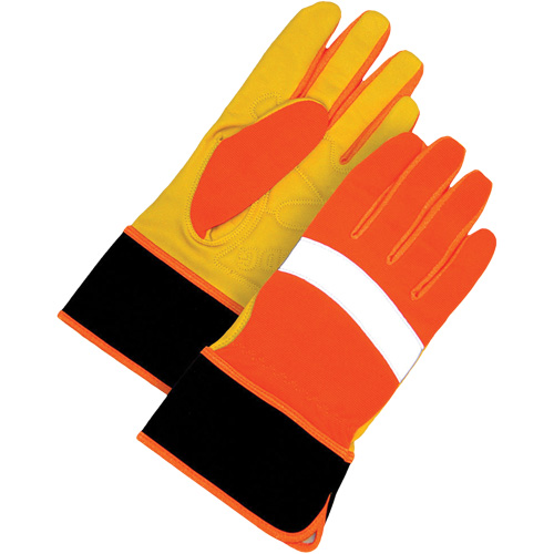 Gants haute visibilit&eacute;, Taille Grand, Paume Cuir fleur Nia-Chem Ltd.