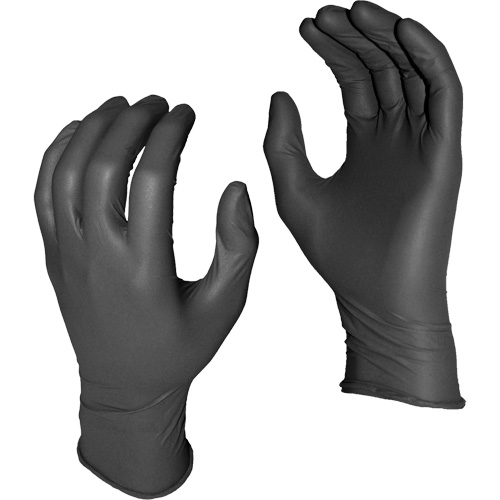 Gants jetables Grease Monkey, Moyen, Nitrile, 5 mils, Sans poudre, Noir Nia-Chem Ltd.