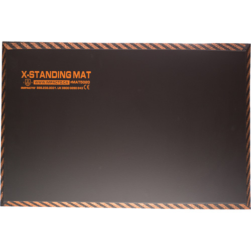 Tapis anti-fatigue pour travail debout, Lisse, 16" x 28" x 1", Noir, Caoutchouc Nia-Chem Ltd.