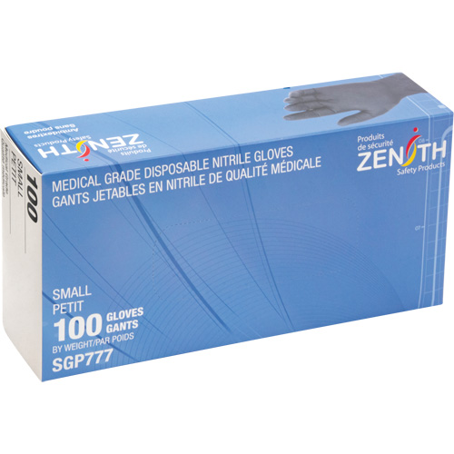 Puncture-Resistant Medical-Grade Disposable Gloves, Small, Nitrile, 5-mil, Powder-Free, Black, Class 2 Nia-Chem Ltd.