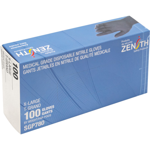 Puncture-Resistant Medical-Grade Disposable Gloves, X-Large, Nitrile, 5-mil, Powder-Free, Black, Class 2 Nia-Chem Ltd.
