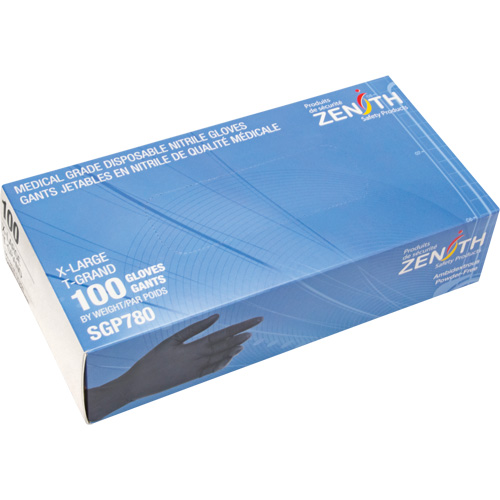 Puncture-Resistant Medical-Grade Disposable Gloves, X-Large, Nitrile, 5-mil, Powder-Free, Black, Class 2 Nia-Chem Ltd.