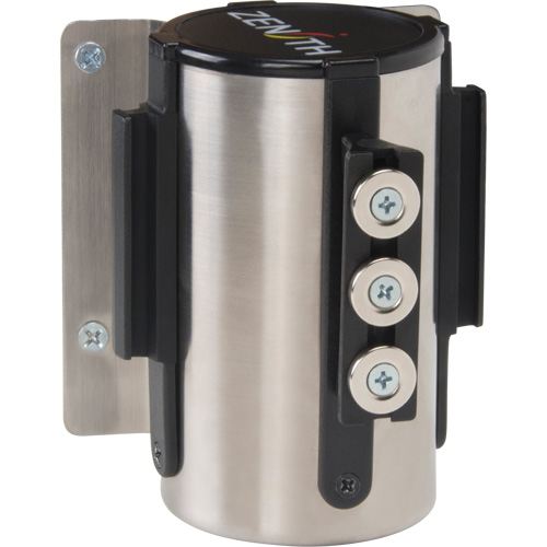 Barri&egrave;re &agrave; fixation murale avec ruban magn&eacute;tique, Acier, Fixation par vis, 12', Ruban Rouge Nia-Chem Ltd.