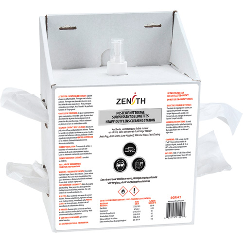 Disposable Premium Lens Cleaning Station, Cardboard, 8" L x 5" D x 12.5" H Nia-Chem Ltd.