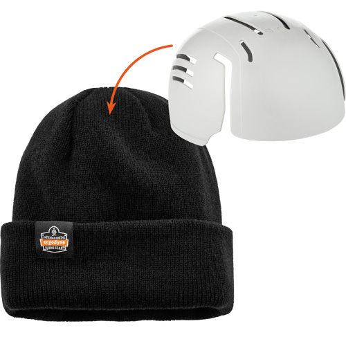 Tuque en tricot c&ocirc;tel&eacute; avec fermeture &agrave; glissi&egrave;re et casque antichoc &agrave; ins&eacute;rer N-Ferno, Taille unique, Noir Nia-Chem Ltd.