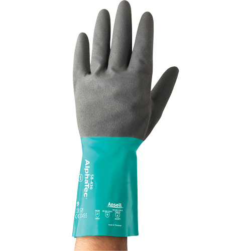 AlphaTec&reg; 58-430 Series Chemical Resistant Gloves, Size 7, 13" L, Nitrile, Cotton/Flock-Lined Inner Lining, 10-mil Nia-Chem Ltd.