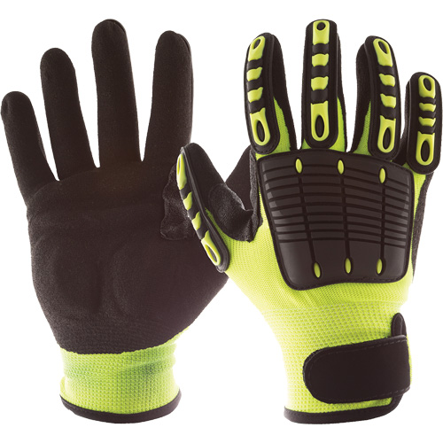 Back Tracker Impact Gloves with Back of Hand Protection, Small, Nitrile Palm, Hook & Loop Cuff Nia-Chem Ltd.