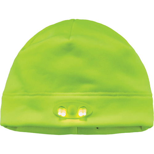 N-Ferno&reg; Skull Cap Beanie Hat with LED Lights, One Size, High-Visibility Lime Green Nia-Chem Ltd.