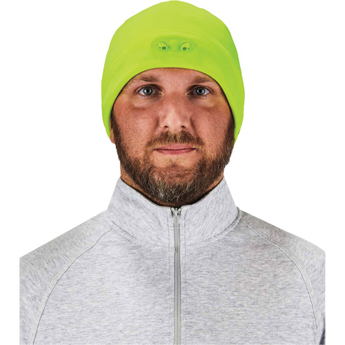 N-Ferno&reg; Skull Cap Beanie Hat with LED Lights, One Size, High-Visibility Lime Green Nia-Chem Ltd.