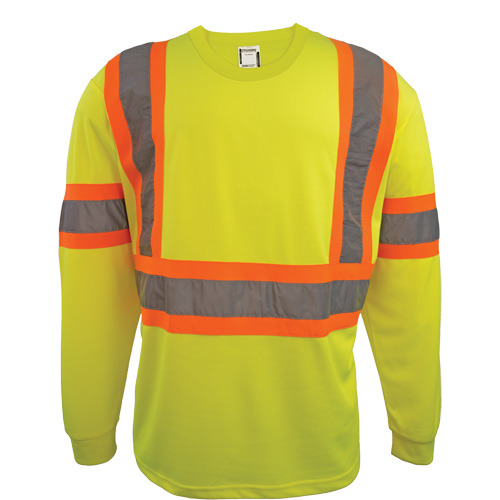 Long Sleeve Safety Shirt, Polyester, 2X-Large, High Visibility Lime-Yellow Nia-Chem Ltd.